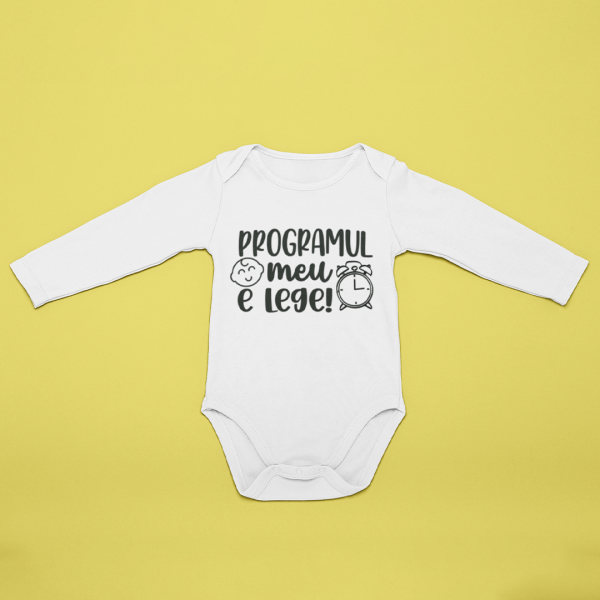 Body bebelusi personalizat ''Programul meu e lege''