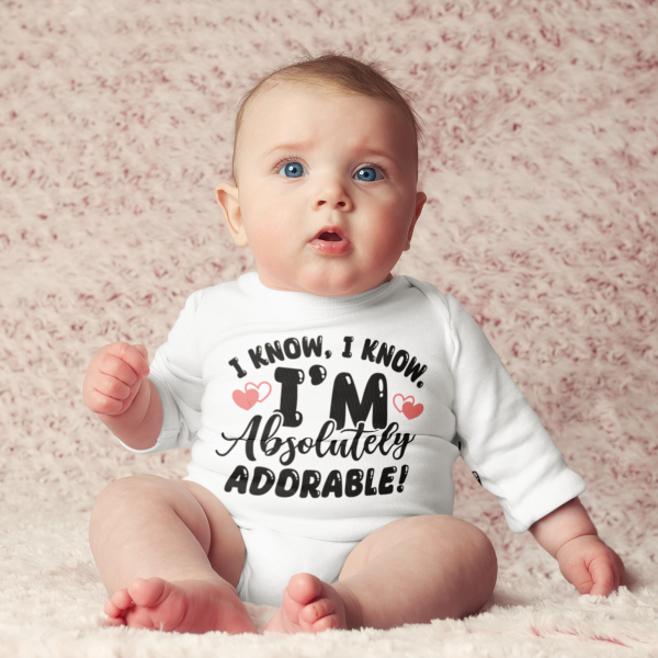 Body bebelusi personalizat "I know, I know. I'm absolutely adorable"