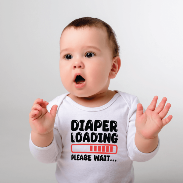 Body bebelusi personalizat "Diaper Loading"