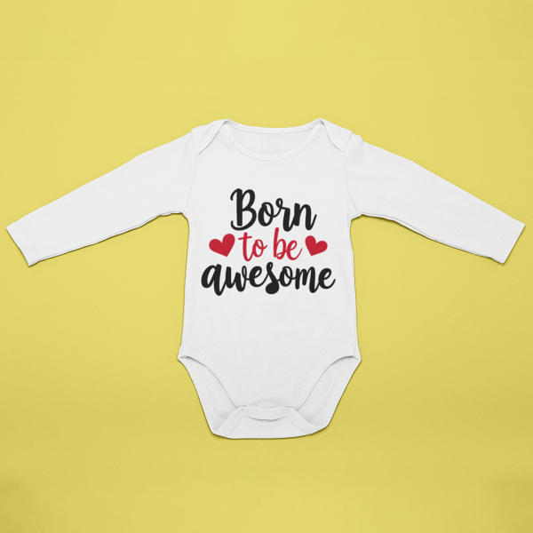 Body bebelusi personalizat "Born to be awesome"