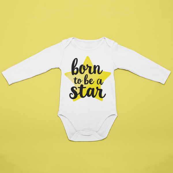 Body bebelusi personalizat "Born to be a star"