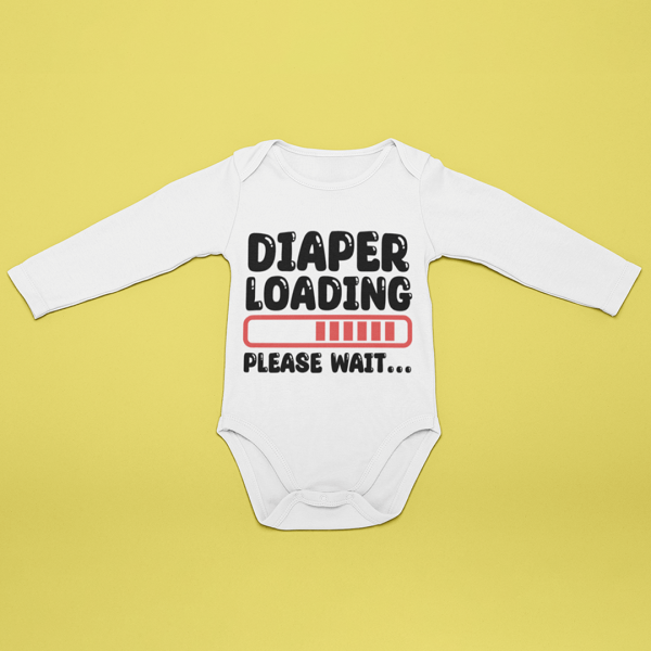 Body bebelusi personalizat "Diaper Loading"