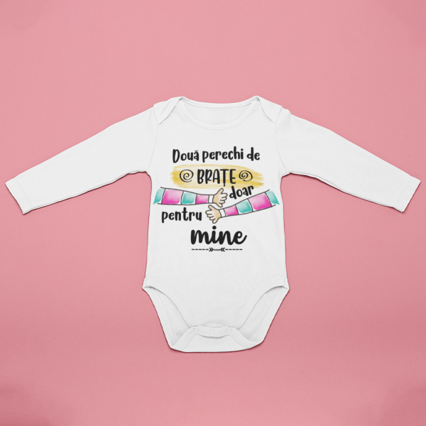 Body bebelusi personalizat "Două perechi de brațe, doar pentru mine"