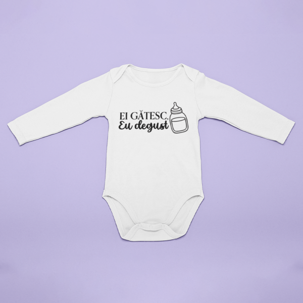 Body bebelusi personalizat ''Ei gatesc, eu degust!"