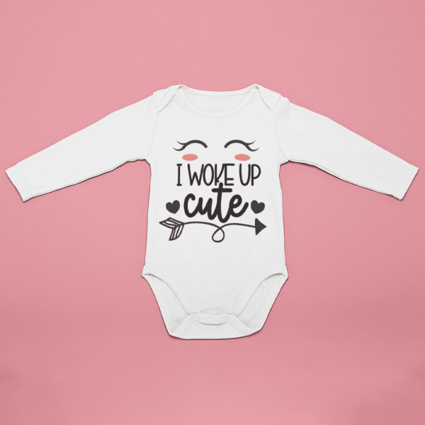 Body bebelusi personalizat "I woke up cute"