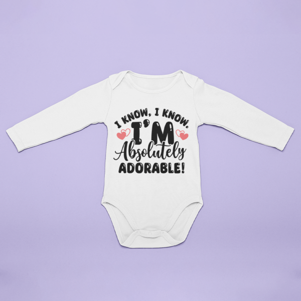 Body bebelusi personalizat "I know, I know. I'm absolutely adorable"