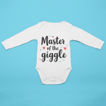 Body bebelusi personalizat "Master of the giggle"