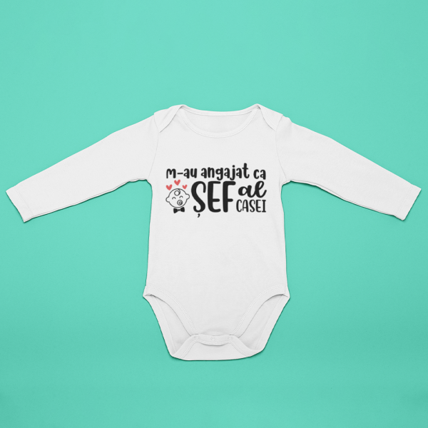 Body bebelusi personalizat ''M-au angajat ca micul șef al casei"