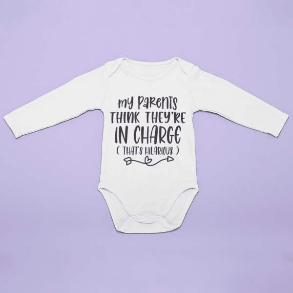 Body bebelusi personalizat "My parents think they're in charge"