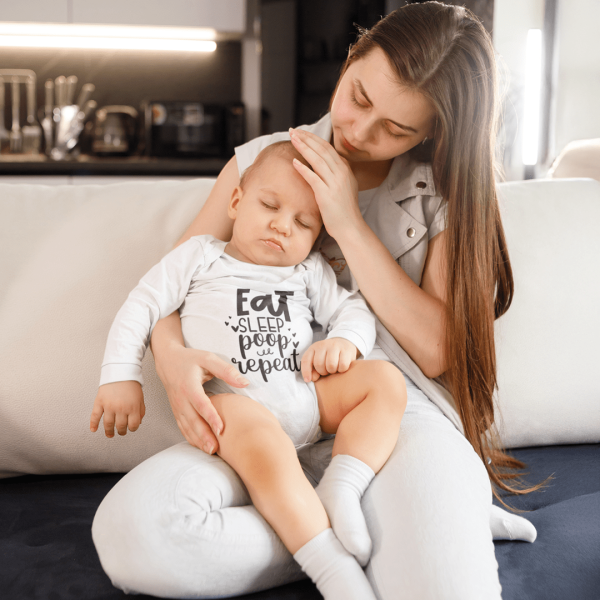 Body bebelusi personalizat "Eat, sleep, poop, repeat"