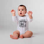 Body bebelusi personalizat "I am not crying, I'm communicating"