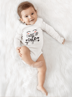 Body bebelusi personalizat "I woke up cute"