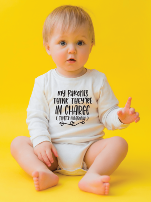 Body bebelusi personalizat "My parents think they're in charge"