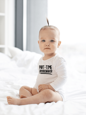 Body bebelusi personalizat "Part-time troublemaker"